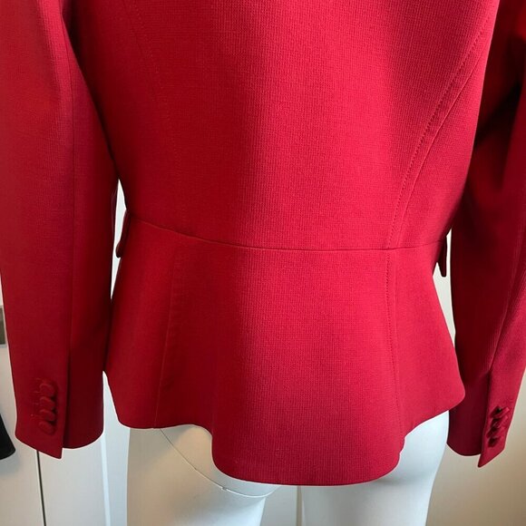 Judith & Charles Classic Double Breasted Notch Collar Wool Blazer Red Sz 12 - Picture 8 of 14
